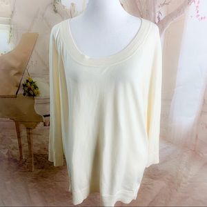 NEW Talbots Round Neck Cream Sweater